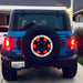 Rear view of a Ford Bronco with Spare Tire Wheel Ring Third Brake Light installed.
