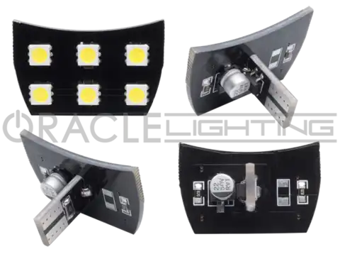 Front and back view of LED interior dome light replacement