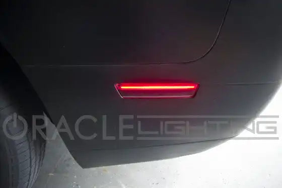 Closeup of sidemarker installed on car