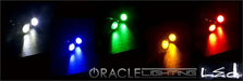 Multiple billet bolt lights showing different colors