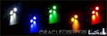 Rock lights showing different color lighting