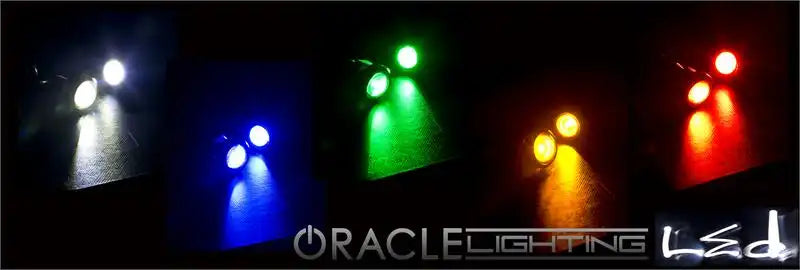 Rock lights showing different color lighting