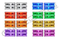 Grid view of Chevrolet Blazer headlights showing different color LED halo rings.