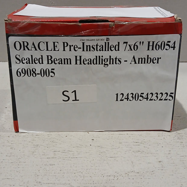 Pre-Installed 7x6" H6054 Sealed Beam Headlights - Amber 6908-005 | ORACLE Outlet | GRADE B