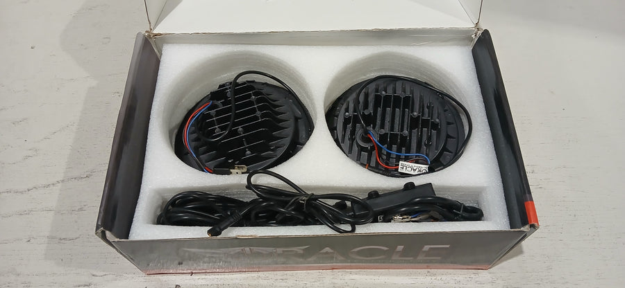 7" High Powered LED Headlights - Black Bezel - Dynamic RGB | ORACLE Outlet | GRADE B