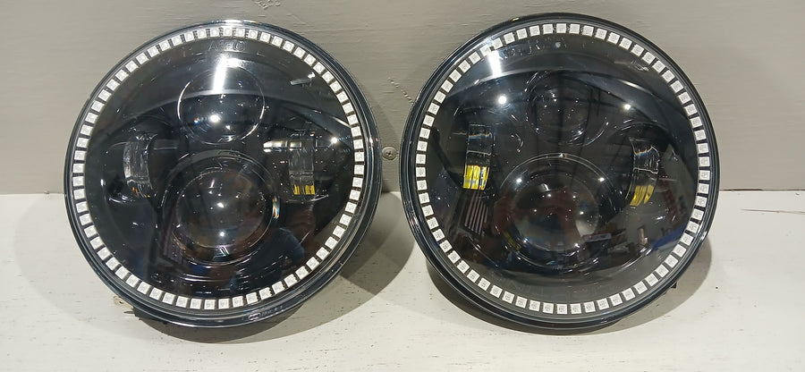 7" High Powered LED Headlights - Black Bezel - ColorSHIFT NA | ORACLE Outlet | GRADE B