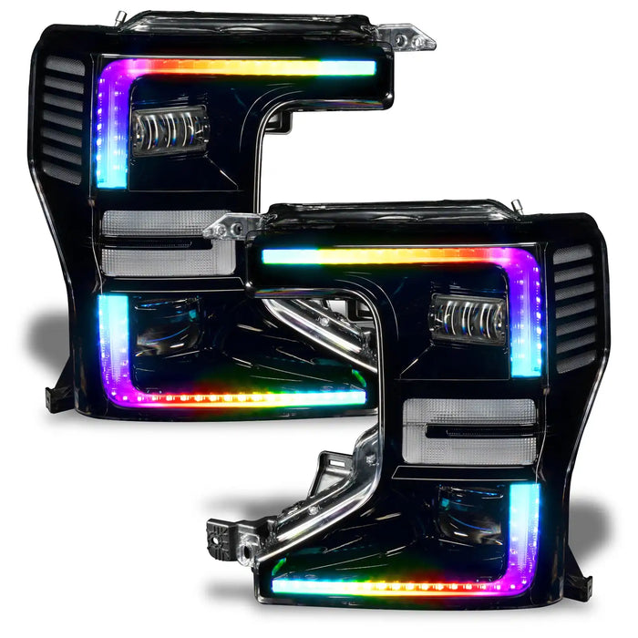 Ford superduty headlights with dynamic colorshift DRL