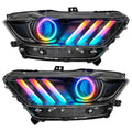2015-2017 Ford Mustang Pre-Assembled Headlights-Dynamic ColorSHIFT RGB+A-Black Edition | ORACLE Outlet | GRADE A