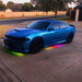 Blue Charger with rainbow LED underglow.