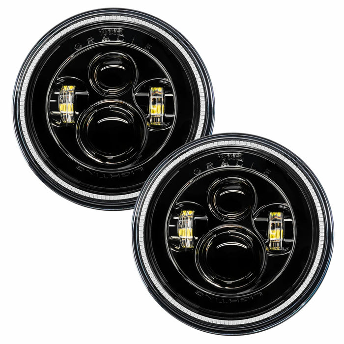 7" High Powered LED Headlights - Black Bezel - Red | ORACLE Outlet | GRADE B