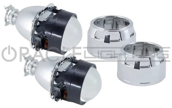 2.5" Bi-Xenon 70mm H1 6.1 Retrofit Projectors (Pair) w/Bezels