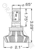 4,000+ Lumen LED Bulb diagram with measurements.
