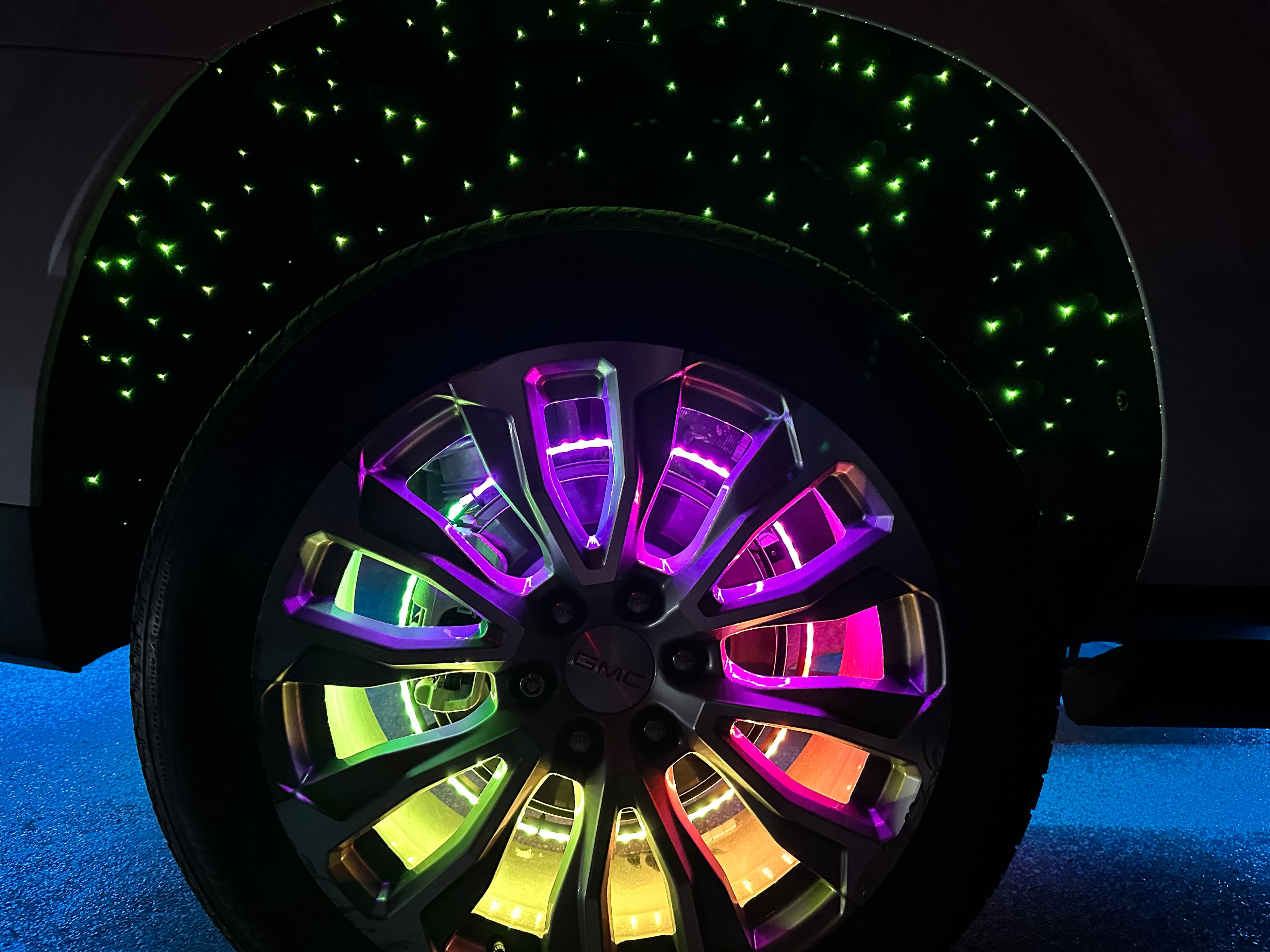 Fiber Optic Wheel Liner ColorSHIFT® RGB+W Kit - 40W LED/ 600 Fibers ...