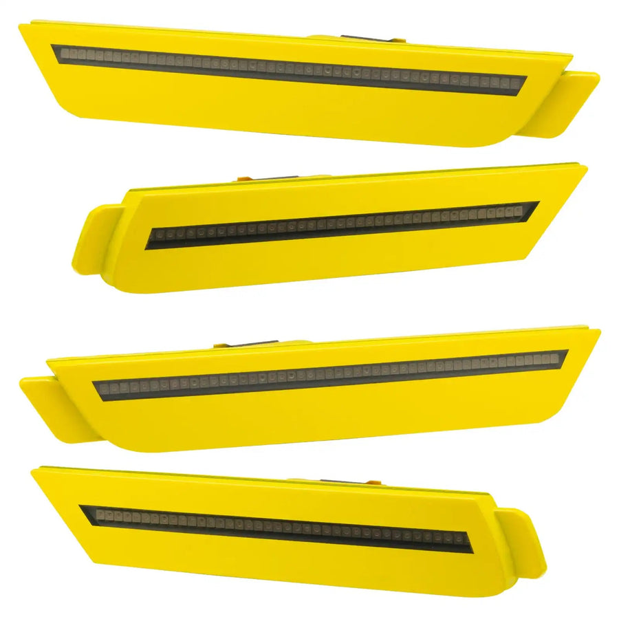2010-2015 Chevrolet Camaro Concept SMD Sidemarker Set with lemon peel yellow paint and tinted lenses.