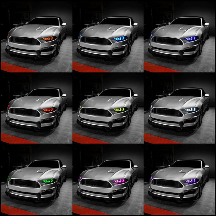 ORACLE Lighting 2018-2023 Ford Mustang "Black Series" Dynamic ColorSHIFT LED Headlights w/ Sequential Turn Signal
