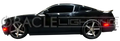 Side view of a Ford Mustang with Concept Sidemarkers installed.