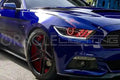 Close-up of a car headlight with 18" LED Accent DRLs installed.