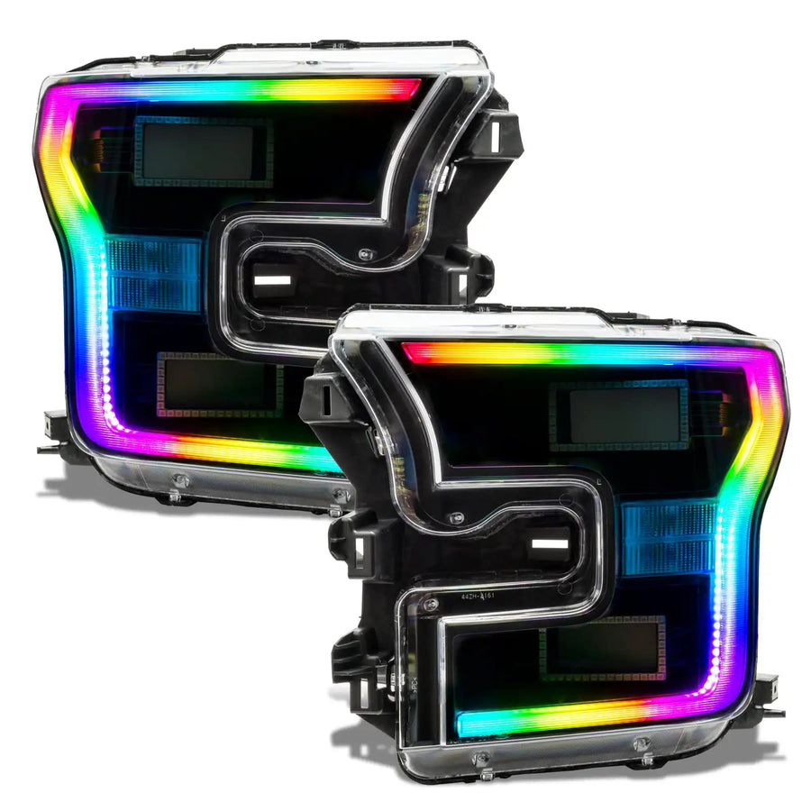 Ford F-150 headlights with rainbow DRLs