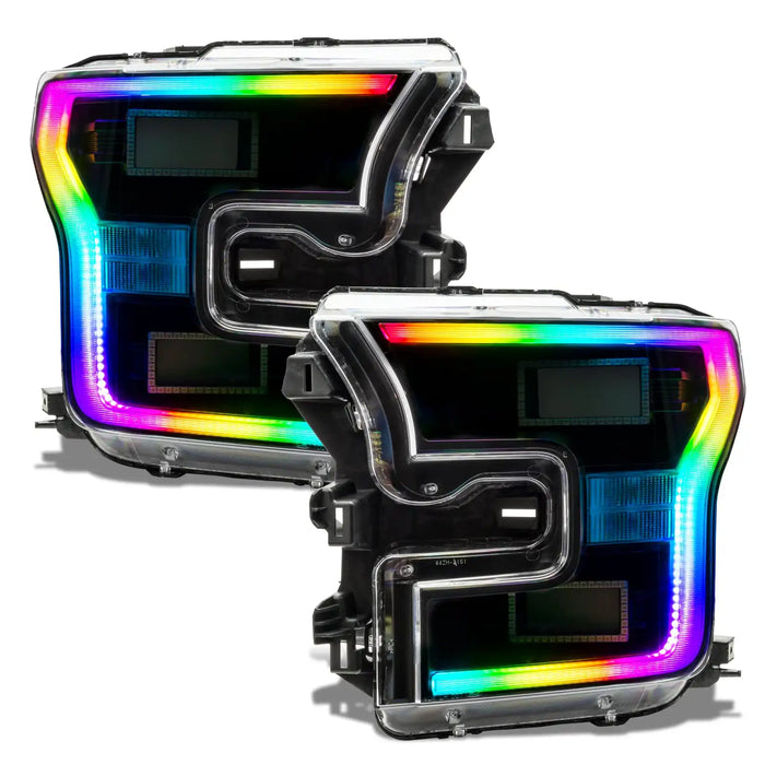 Ford F-150 headlights with rainbow DRLs