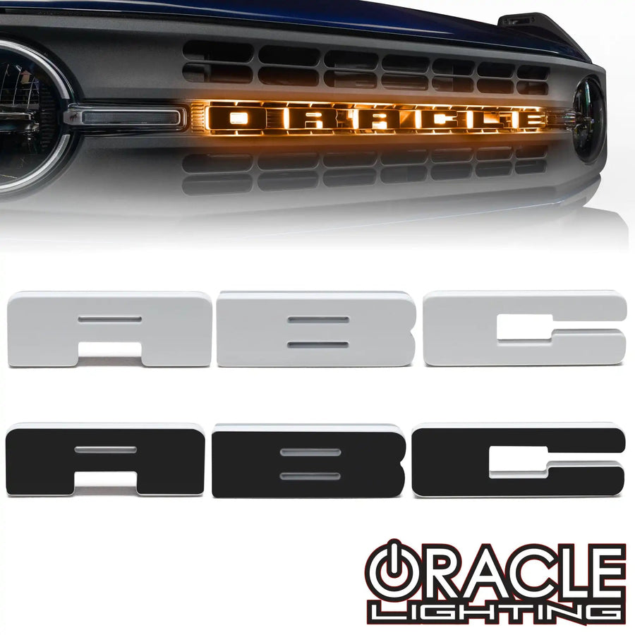 Universal Illuminated LED Letter Badges - Amber LED - Individual