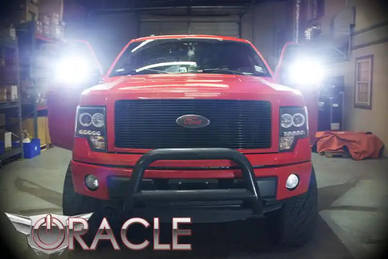 Front view of a Ford F-150 with LED Off-Road Side Mirrors installed.