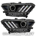 2015-2017 Ford Mustang Pre-Assembled Headlights-Dynamic ColorSHIFT RGB+A-Black Edition | ORACLE Outlet | GRADE B