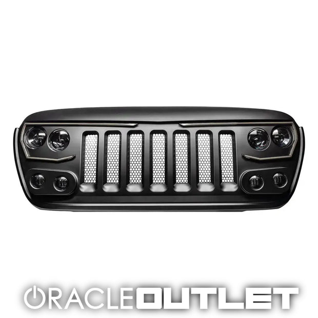 Vector Series LED Grill Jeep Wrangler JL/Gladiator JT Flat Black, ORACLE Outlet Grade C