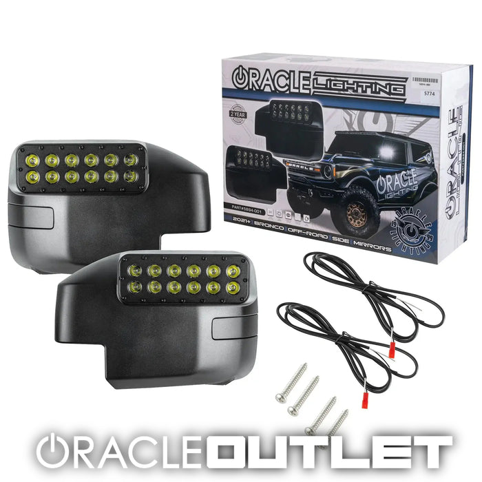ORACLE Lighting 2021-2024 Ford Bronco LED Off-Road Side Mirror Ditch Lights | ORACLE Outlet | GRADE A