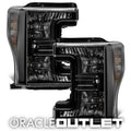 2017-2019 Ford SuperDuty F250/F350 Pre-Assembled Headlights - Dynamic ColorSHIFT - Black Edition | ORACLE Outlet | GRADE A