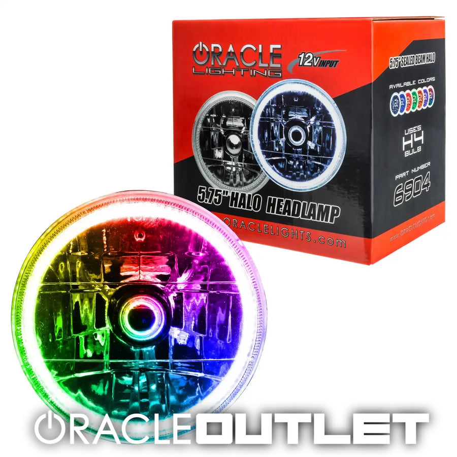 Pre-Installed 5.75" H5006/PAR46 Sealed Beam Headlight - RGB COLORSHIFT | ORACLE Outlet | GRADE B