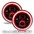 7" High Powered LED Headlights - Black Bezel - Red | ORACLE Outlet | GRADE B