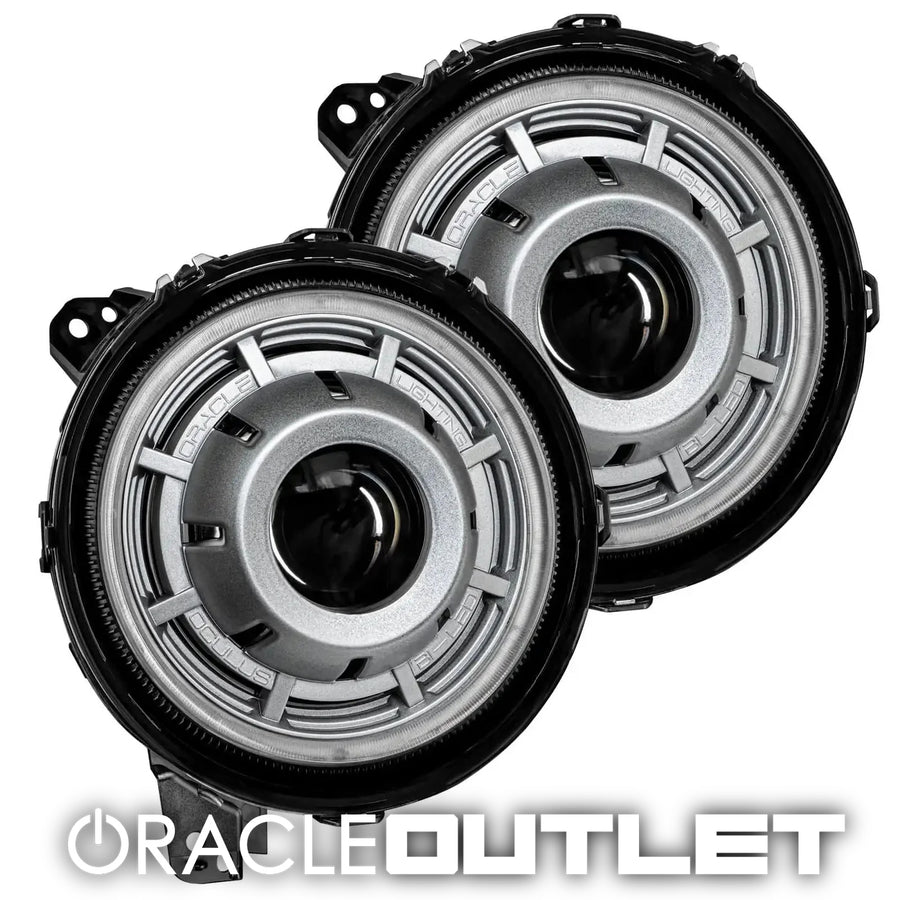 Oculus Bi-LED Projector Headlights for Jeep JL / JT - Satin Silver, ORACLE Outlet Grade B
