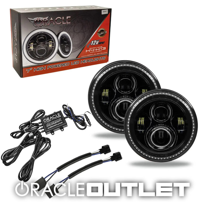 7" High Powered LED Headlights - Black Bezel - Dynamic RGB | ORACLE Outlet | GRADE B