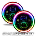 7" High Powered LED Headlights - Black Bezel - ColorSHIFT NA | ORACLE Outlet | GRADE B