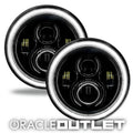 7" High Powered LED Headlights - Black Bezel - White | ORACLE Outlet | GRADE B