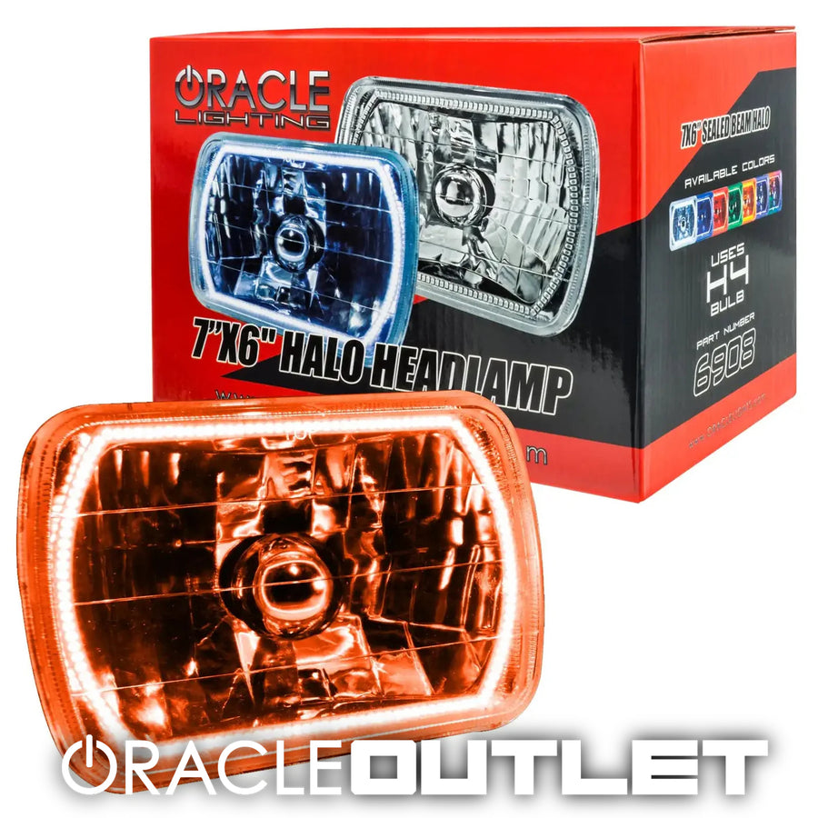 Pre-Installed 7x6" H6054 Sealed Beam Headlights - Amber 6908-005 | ORACLE Outlet | GRADE A