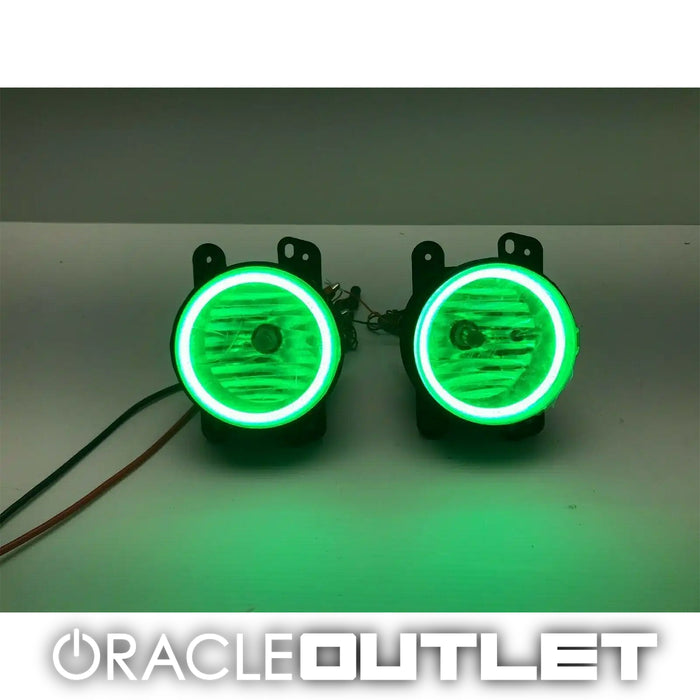 ORACLE 07-09 JEEP WRANGLER JK PRE-ASSEMBLED PLASMA HALO FOG LIGHTS - GREEN | ORACLE Outlet | GRADE A