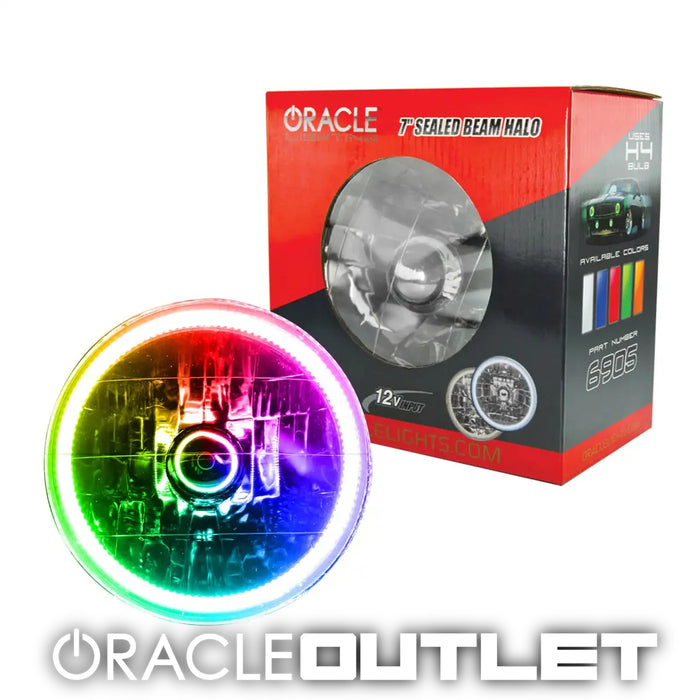 ORACLE Pre-Installed 7" H6024/PAR56 Sealed Beam Halo - ColorSHIFT 6905-333 | ORACLE Outlet | GRADE A