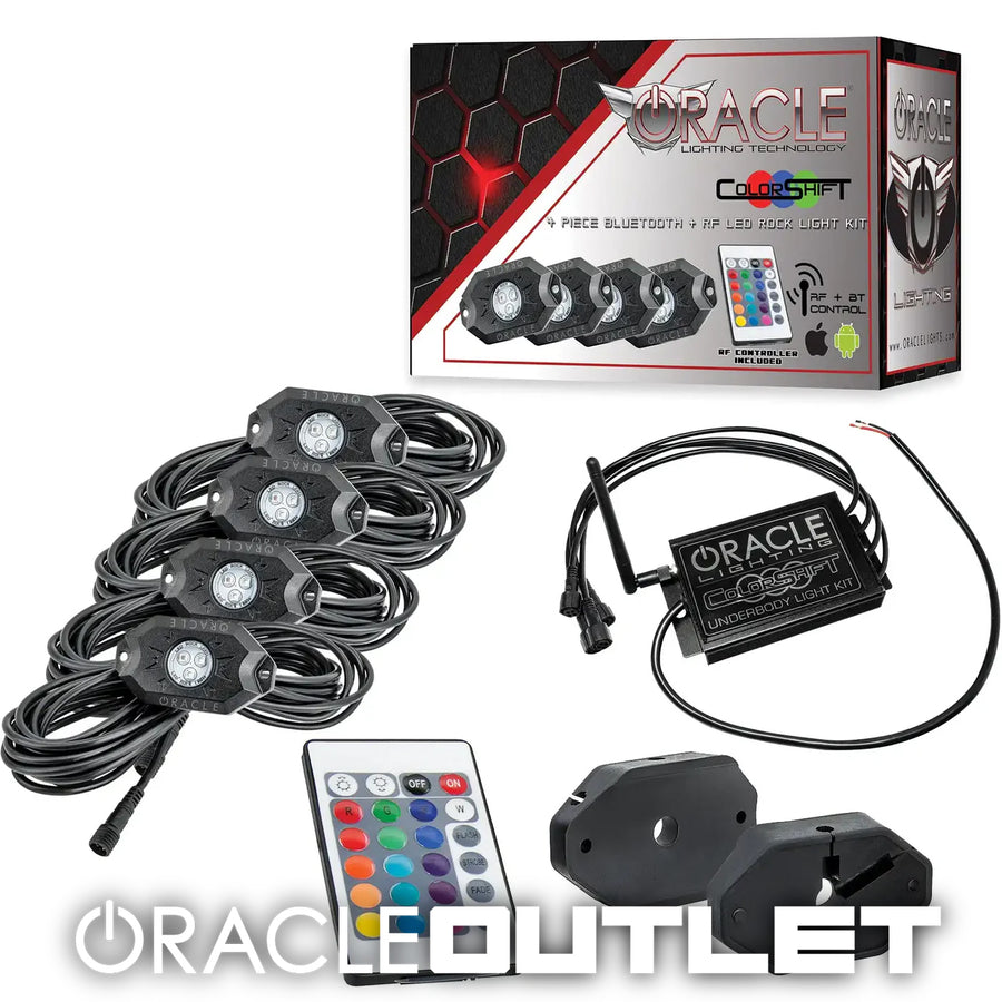 Bluetooth ColorSHIFT Underbody Rock Light RF Kit - 4 | ORACLE Outlet | GRADE C