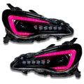 Subaru BRZ headlights with pink DRLs