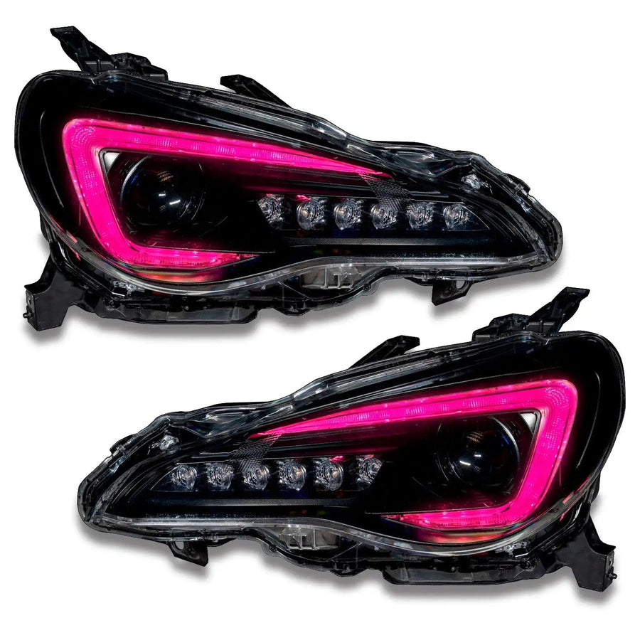 Subaru BRZ headlights with pink DRLs
