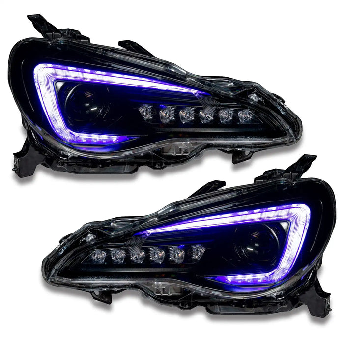 Subaru BRZ headlights with purple DRLs