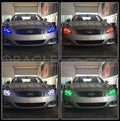 Grid view of Infiniti Q60 showing different color headlight halo rings.