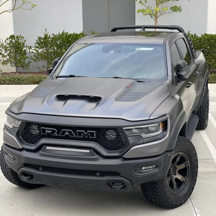 RAM TRX with Front Bumper Flush LED Light Bar System installed.