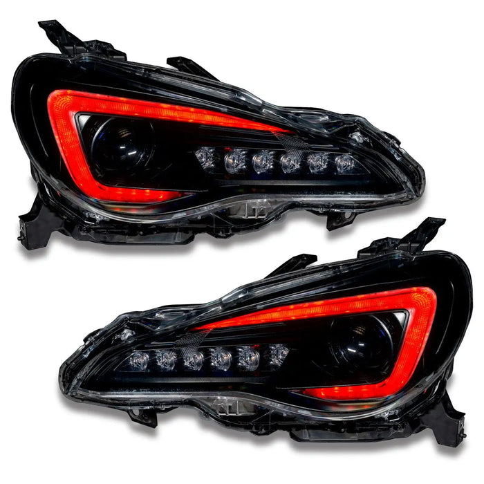 Subaru BRZ headlights with red DRLs