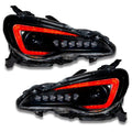 Subaru BRZ headlights with red DRLs