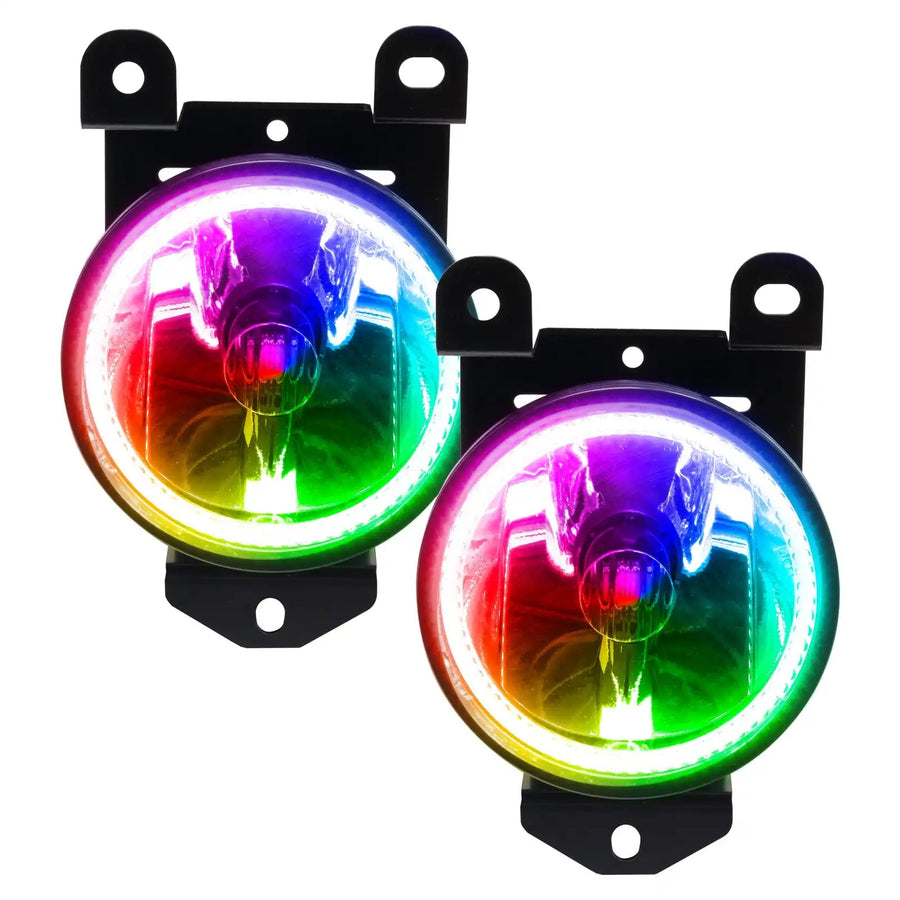 2001-2006 GMC Yukon-Denali Pre-Assembled Halo Fog Lights with ColorSHIFT LED halo rings.