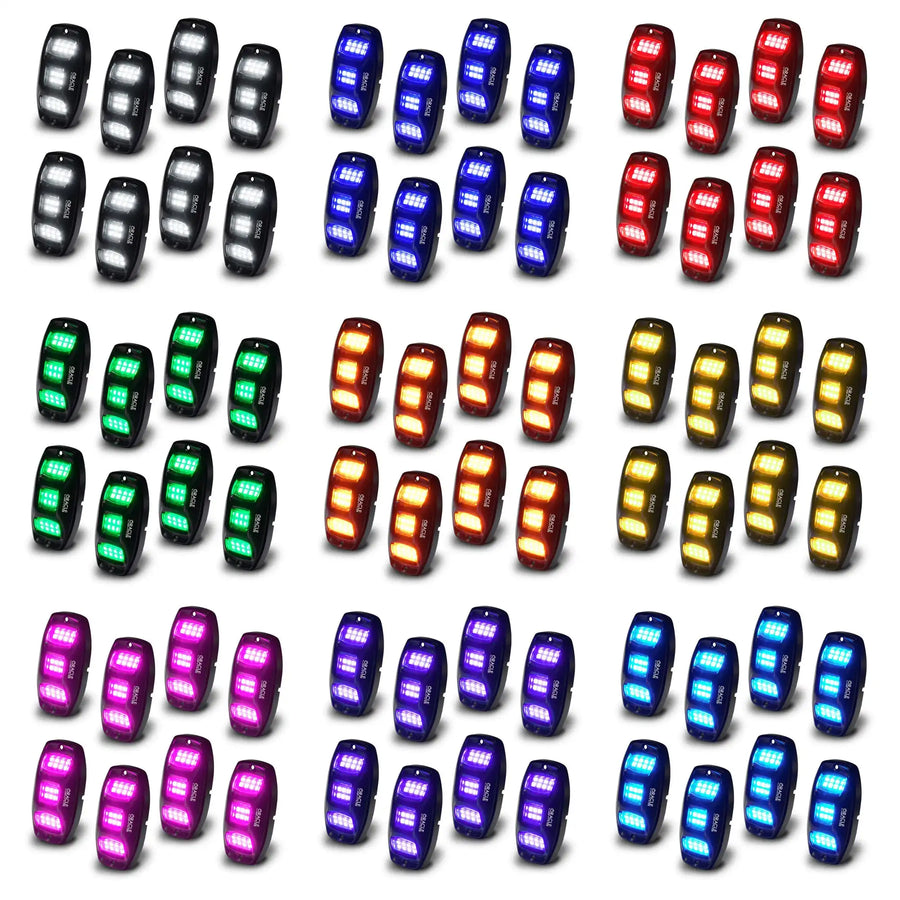 ColorSHIFT RGB+W Underbody Rock Light Kit - 230° Wide Angle Bluetooth Control