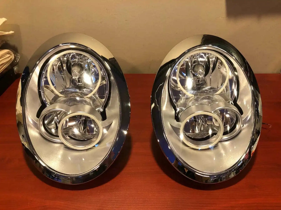 USED 2005-2008 Mini Cooper HEADLIGHTS WITH WHITE PLASMA HALOS 7103-051 | ORACLE Outlet | GRADE C