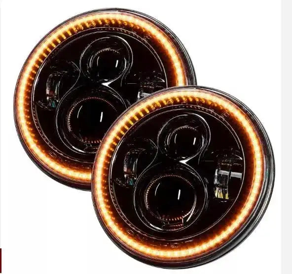 USED 2007-2018 JEEP WRANGLER JK SWITCHBACK LED HALO HEADLIGHTS- 5769-123